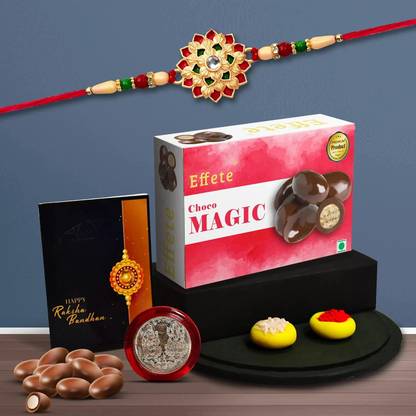Effete Rakhi Combo for Brother with Chocolate Magic(32-GM)Rakhi Gift | Y22K1_501_CM32 Assorted Gift Box