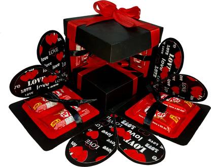 US IDEAL CRAFT Explosion Box, Birthday Gift (8 Kitkat Chocolate & Zigzag photo folder box) Paper Gift Box