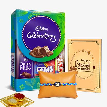 Midiron Chocolate Gift Set | Rakhi Greeting Card | Rakhi set Wishing Card SG2345 Paper Gift Box