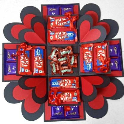 Chandrans Creation 2 Layer Multi Chocolate Explosion Box Paper Gift Box