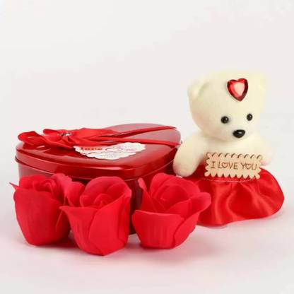 Artificial Flower, Message Pills, Soft Toy Gift Set