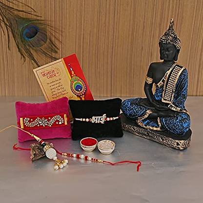Flipkart SmartBuy Rakhi Gift for Brother and Bhabhi with Buddha Statue Polyresin Gift Box