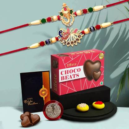 Effete Rakhi gift for brother with Choco Beats(32-GM) | Rakhi set |Y22K2_251+252_CB32 Assorted Gift Box