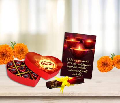 Midiron Heart Shape Chocolate Box With Letter Card Wishes Paper Gift Box