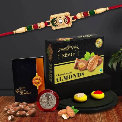 Effete Rakhi Combo for Brother with Chocolate Almond (32-GM)Rakhi Set | Y22K1_262_CA32 Assorted Gift Box