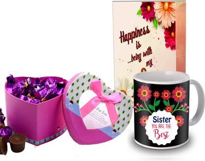 Midiron Unique Rakhi Gift Hamper for Sister | Chocolate Gift Set | Rakhi Hamper -01 Ceramic Gift Box