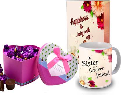 Midiron Unique Rakhi Gift Hamper for Sister | Chocolate Gift Set | Rakhi Hamper -45 Ceramic Gift Box