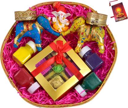MANTOUSS Diwali gifts for friends and family/diwali gift items for family Wooden, Paper, Polyresin, Cotton Gift Box