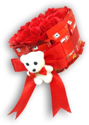 US IDEAL CRAFT Artificial Flower, Soft Toy Gift Set