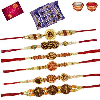 Clinkz RAKHI_RAKHI FOR BROTHER_SET OF 6_A34 Assorted Gift Box
