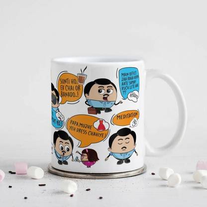 Indigifts Parents Gifts World's Best Parents Printed Cushion Set of 2 and Mug Set of 2 Cotton Gift Box