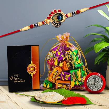 Effete Rakhi gift for brother with 10pcs Chocolates|Rakhi Set of 1 |Y22K1_513_PC10 Assorted Gift Box
