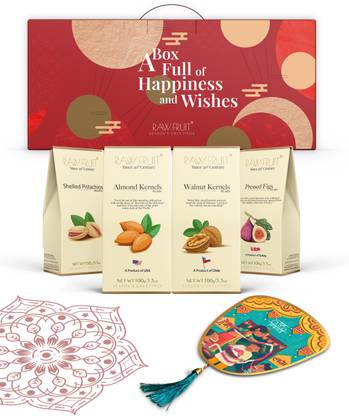 HyperFoods Diwali gift hampers Dry fruit combo Pack of Almond Walnut Pistachios Figs Paper Gift Box