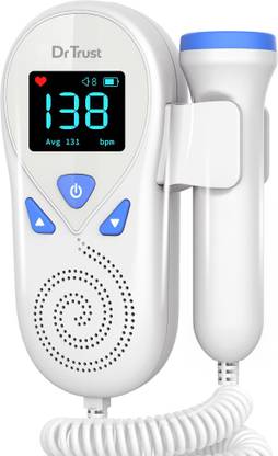 Dr Trust USA Portable Baby Heart beat Heartrate Detection Monitor Machine Inbuilt Speaker White, Blue Fetal Doppler