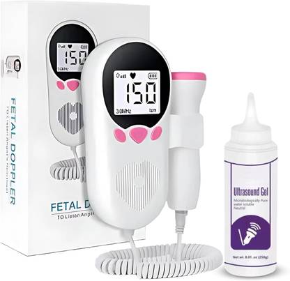 Aika Portable Fetal Doppler for Baby Heart Rate Monitor with 250ML Ultra Sound Gel Baby Monitor