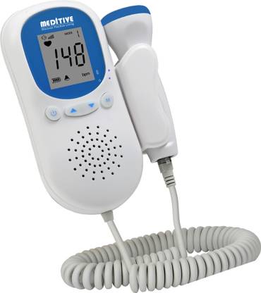 MEDITIVE Professional Fetal Doppler with USB Charging for Monitoring White Fetal Doppler