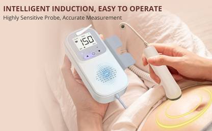 LIFE CHECK Heart Rate Detection Monitoring Machine with in Built Speaker for Home & Clinic White Fetal Doppler