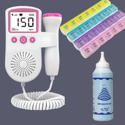 Balson Heart Monitor Ultra Sound Device for Pregnancy & Pill Organizer Pink Fetal Doppler