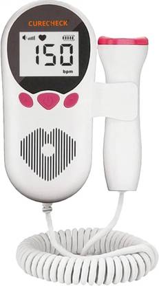 curecheck Fetal Doppler Smart Noise Reduction & Heartbeat Detection Machine for Pregnancy White Fetal Doppler