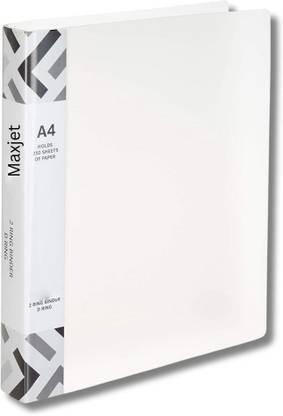 Maxjet Polypropylene Ring Binder, A4 Size,Transparent White, Ring Binder File -(Pack of 2)