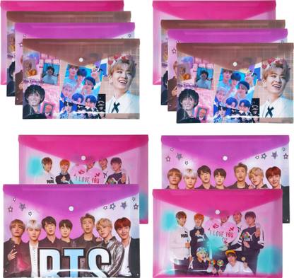 Parteet PLASTIC Premium Qulaity A4 Size BTS Printed File Folder & Return Gift For Kids