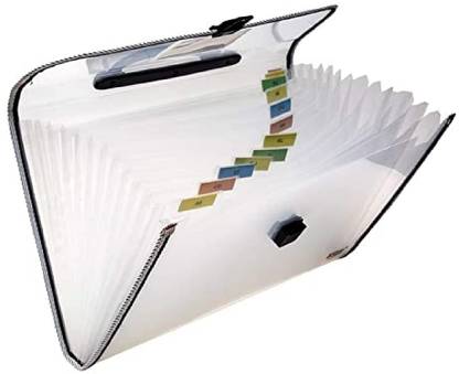 SHUANG YOU plastic Expanding File Organizer Waterproof Accordian File Folder with 12 Pockets