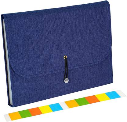 STORITE 13 Pockets Canvas Expanding File Folder, A4/Letter Size Accordion File, Expandable Document Organizer with Labels (33 * 24cm)