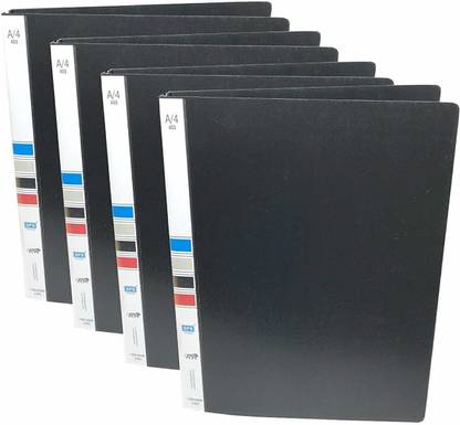 Rangwell Plastic Presents Plastic File Folder 403 2D Ring Binder A4 Size Tough & Durable Ring Binder Box Board File - 4pk (Black)