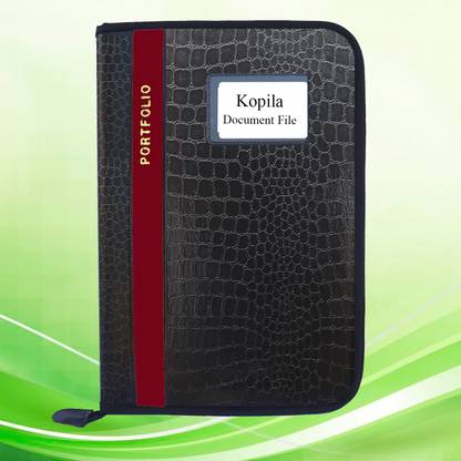 Kopila Faux Leather Crocodile Skin Style Document File Folder that can hold up to 40 pages FS/A4/A5 Size
