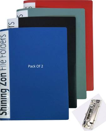 SHINING ZON Punchless File Folder Plastic A4 Punchless Clip File With Pocket