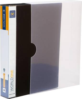 World One Polypropylene Display Book Folder for Documents with Case Made of 1.5mm Vergin PP Material with 100 Bound Top Loading Plastic Binder Sleeves, Thick PP Bord, Project Folder for Individuals, School & Offices, Size FC