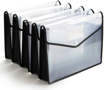 Skrill Plastic Envelope Folder,Transparent Poly-Plastic A4 Documents File Storage Bag With Snap Button Certificate File Holder/Document Folder For Certificates A4 Size/Legal/Brief Bag For Document