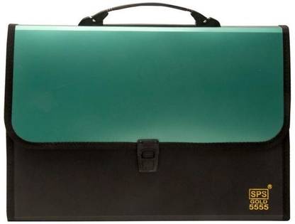 Spherix File Folder F/C Expanding Bag with Handle 5555 (Green, Black) pp