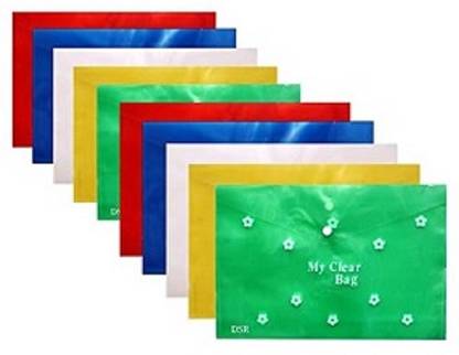 Eclet 10 A4 Document File Folder Bag,Transparent Envelope Holder Storage Case, stick file
