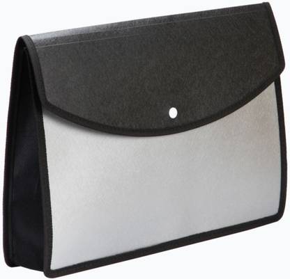 World One PP Flexi Executive Document Bag with Machine Fitted Snap Button, Fabric Border, Edge Binding for Protection Cross line PP for Durability Expandable Design FC Size