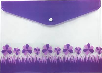 SHINING ZON PP Flower Design Button File Folder For Document Certificates