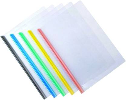 RKY Plastic 5Pcs A4 Size Paper Report Sliding Bar Cover Strip File Folder for Documents