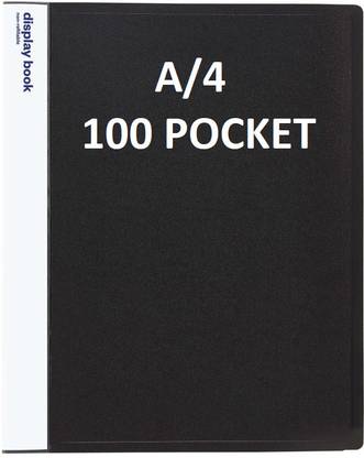 vavia Plastic 100 Pocket Display File/Leaf File (A4,BLACK)Clear Book File Display File 100 Pocket Display File