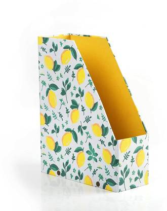 Bigsmall Cardboard Yellow Printed Cardboard File Keeper(26 x 22 cm)