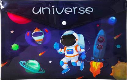 Parteet PLASTIC Premium Qulaity A4 Size Space Theme File Folder & Return Gift For Kids
