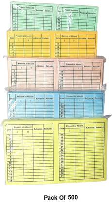 NSSP Paper Attendance Card for Daily Payroll