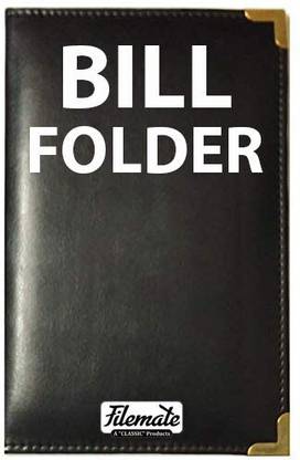 futureX Bill Folder for Restaurants or Hotels with Card and Receipt Holder (Size: 9 X 6.25 inch) (Golden Steel Corner) / Bill Holder