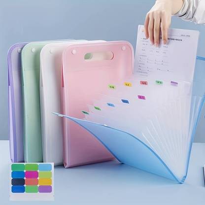 maruhub Polypropylene Multi-Layer Accordion File Folder Hand-Held Bag A4 Paper Folder with 13 Pockets