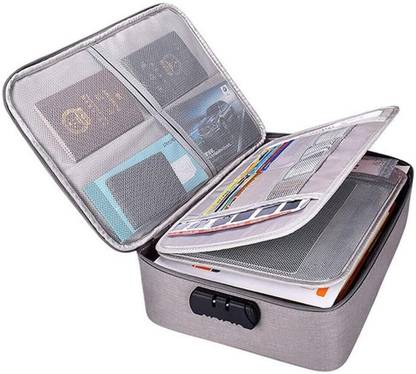 Stadash Multipurpose Multilayer Travel File Organiser Document File Storage Bag Water-Resistant Travel Storage Bag, Travel File Organizer Bag with Password Lock