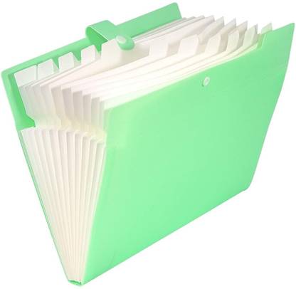 NISUN Polypropylene 12 Pocket A4 Size Documents File Folder with Snap Button Closure