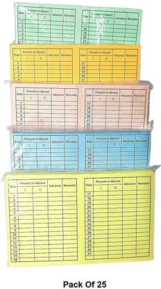 NSSP Paper Attendance Card for Daily Payroll