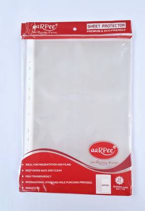 aarpee 500 micron | F/S size | Sheet Protector | Document sleeves with 11 punch holes