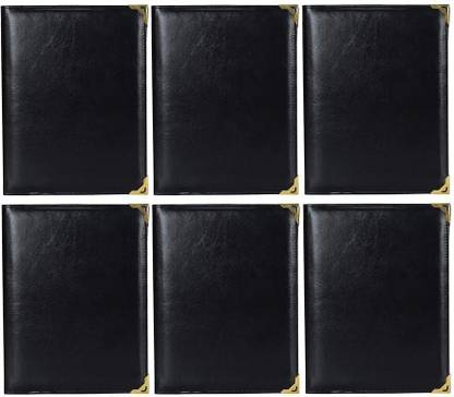 CAMPIO PU Leather 6 Leafs Premium Menu Folder for Hotel & Restaurant Check Presenter for Hotels