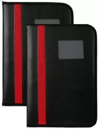DUVIK faux leather Faux Leather Faux Leather 20 Leaf Document Bag File Folder For Job Interview Certificate Carry and Storage (Pack of 2) (Set Of 2, Black, Red)