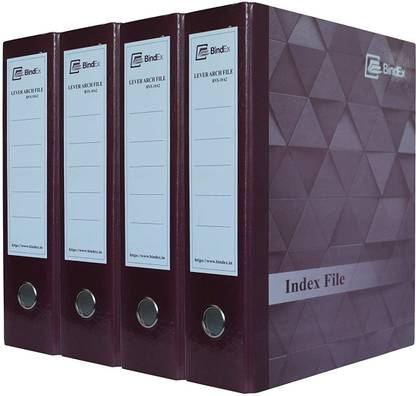 bindex Cardboard Office Lever Arch Laminated Clip Binder Box File with 3D Design for A4 Size